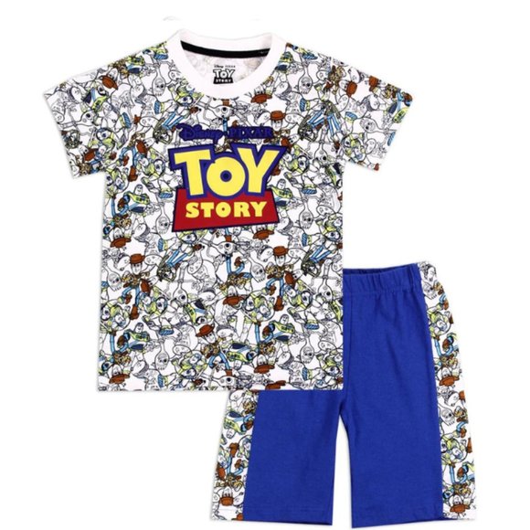 Disney Pixar Toy Story Boys 2-Piece Short Set | Woody & Buzz T-Shirt + Shorts - Picture 1 of 3